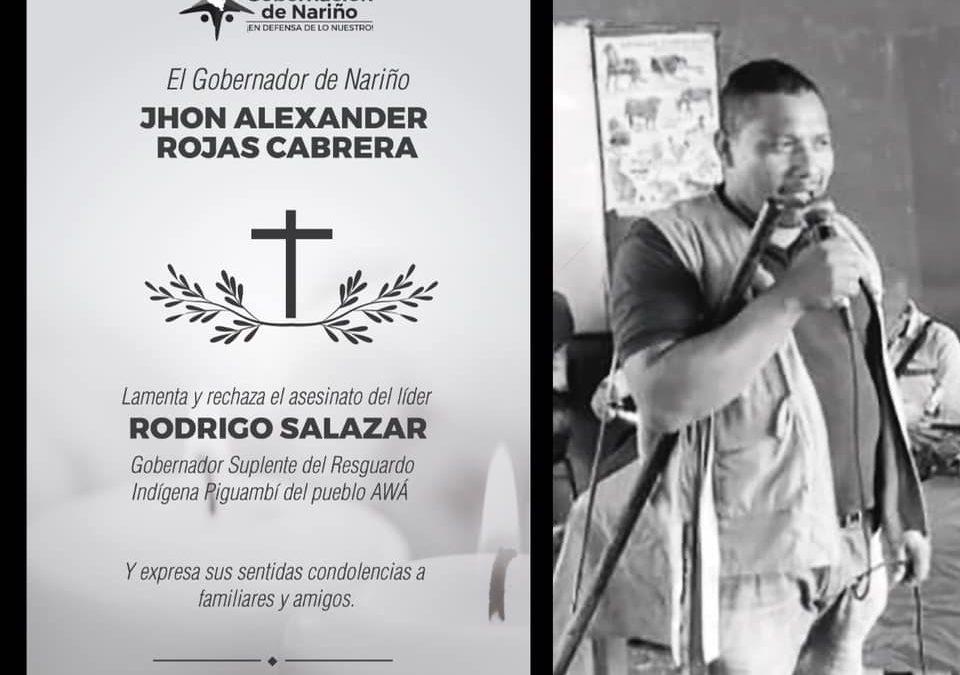 Gobernador rechazó asesinato de líder de comunidad Awá y pide garantías para líderes amenazados en Nariño