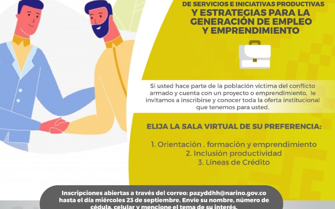 Primera feria virtual de servicios e iniciativas productivas para población víctima del conflicto en Nariño