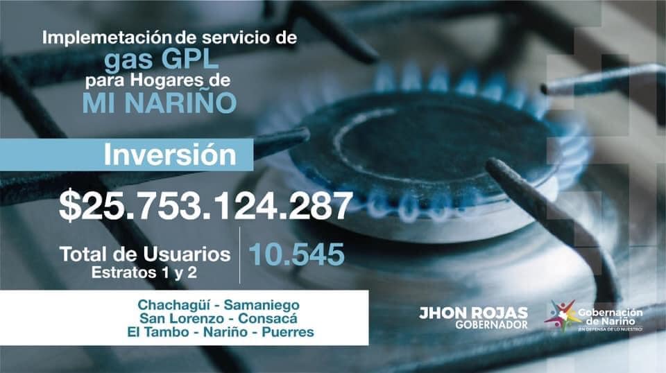 7 municipios de Nariño se benefician con instalaciones de gas domiciliario subsidiado