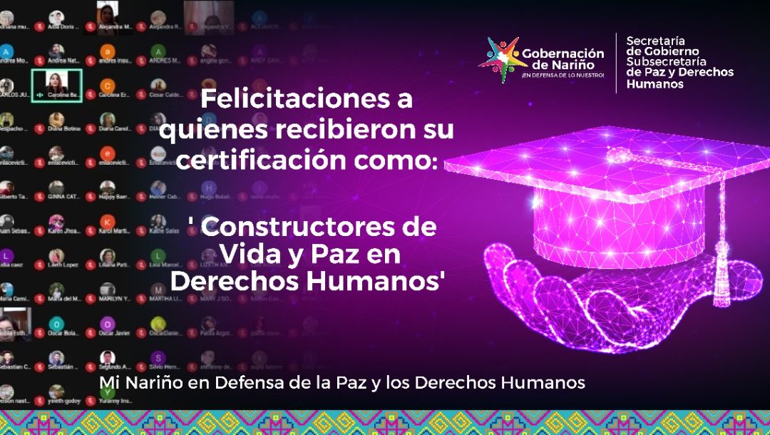 Hoy Nariño cuenta con nuevos ‘Constructores de vida y paz en Derechos Humanos’