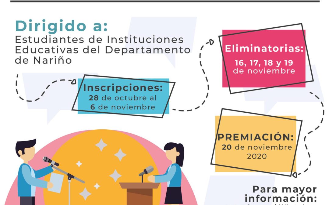 La Gobernación de Nariño reitera la invitación a inscribirse en el primer concurso departamental de oratoria en Derechos Humanos, Libertad Religiosa y de Cultos