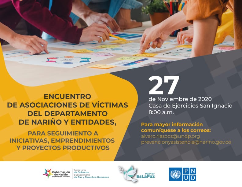 Gobernación de Nariño realizará seguimiento a iniciativas, emprendimientos y proyectos productivos de las asociaciones de víctimas del departamento de Nariño