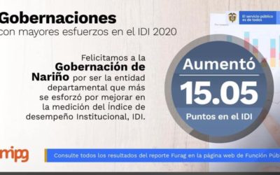 Nariño se destaca en la medición del desempeño institucional de las entidades del orden nacional y territorial, vigencia 2020