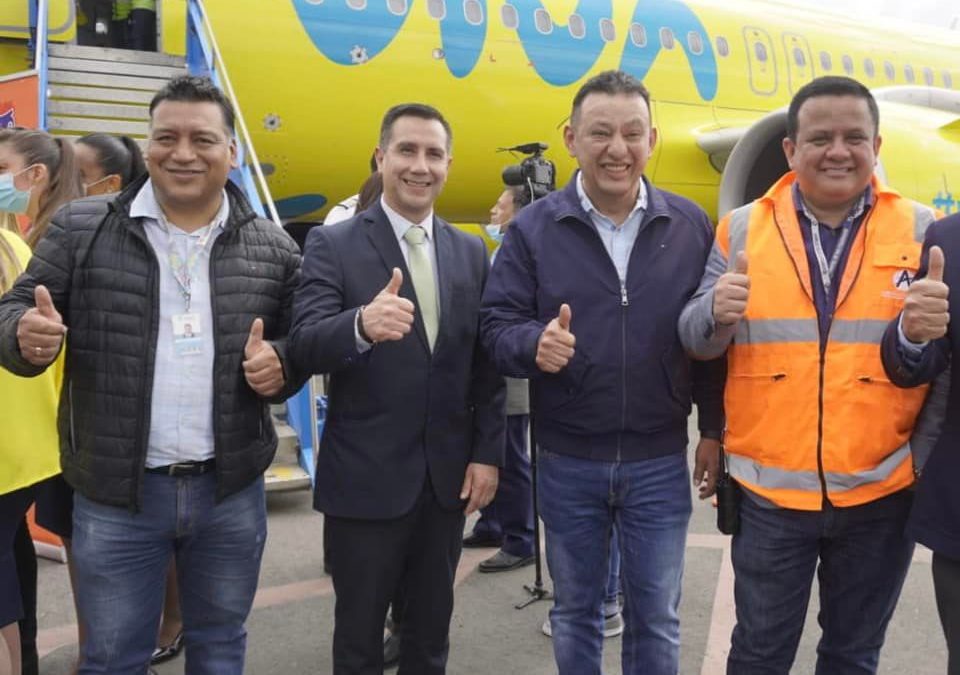 Gobernador Jhon Rojas da la bienvenida a 2 rutas aéreas que llegan a Pasto