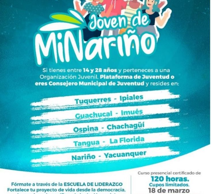 Abiertas inscripciones para la Escuela de Liderazgo dirigida a jóvenes de Nariño