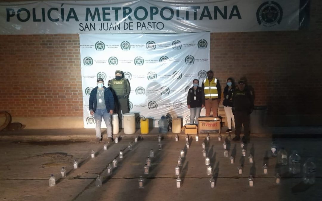 EL GRUPO OPERATIVO DE LA SUBSECRETARÍA DE RENTAS Y LA POLICÍA METROPOLITANA DE PASTO DESMANTELARON ALAMBIQUE EN EL BARRIO LA ESTRELLA