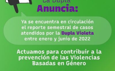 Reporte Semestral de casos VBG atendidos a través de la Dupla Violeta