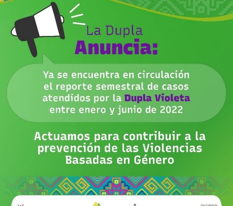 Reporte Semestral de casos VBG atendidos a través de la Dupla Violeta