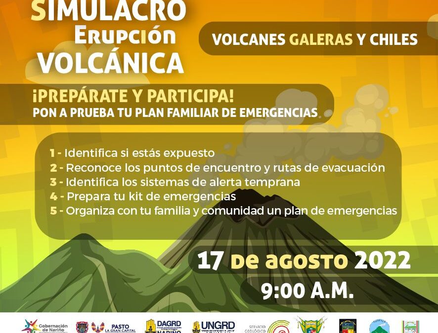 Inicia la preparación de simulacro regional por erupción de los volcanes Galeras y Chiles