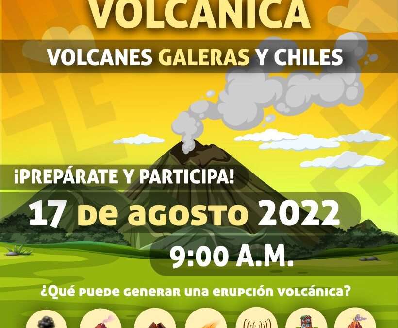 Este miércoles se realizará simulacro por erupción del volcán Chiles y Galeras