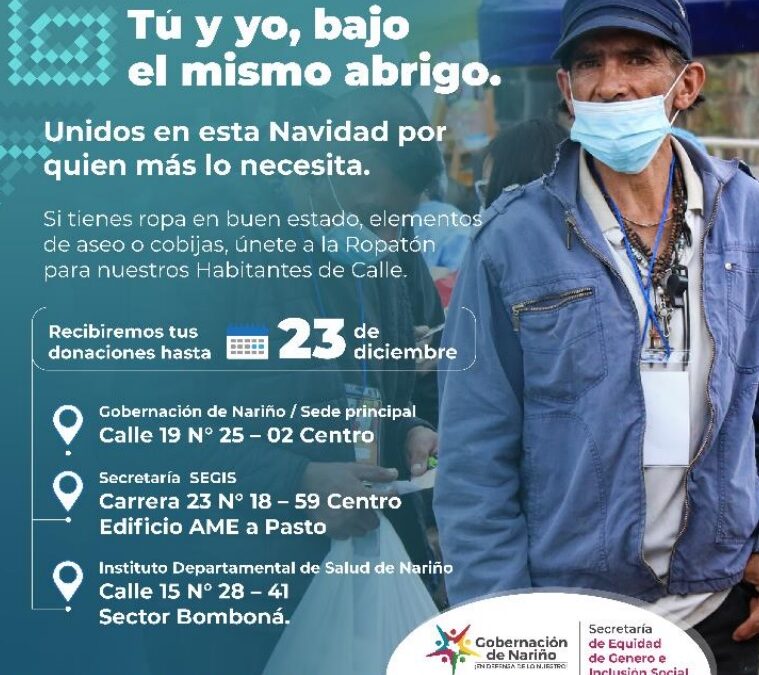 ‘Tú y yo bajo, bajo el mismo abrigo’, campaña de apoyo para nuestros Habitantes de Calle