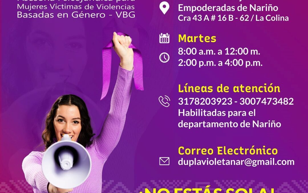 21 casos de violencias basadas en género atendidos en el departamento de Nariño en lo que lleva el 2023