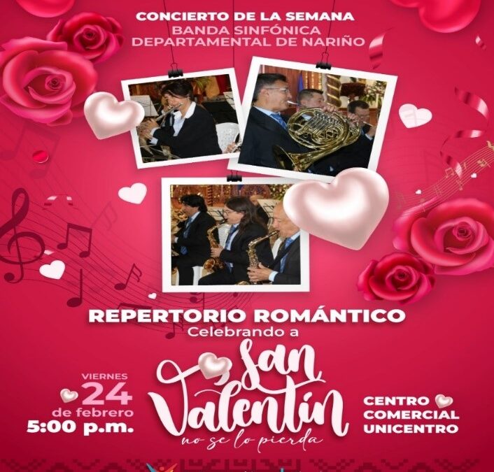 Con repertorio romántico Banda sinfónica Departamental de Nariño se presentará este viernes en Unicentro