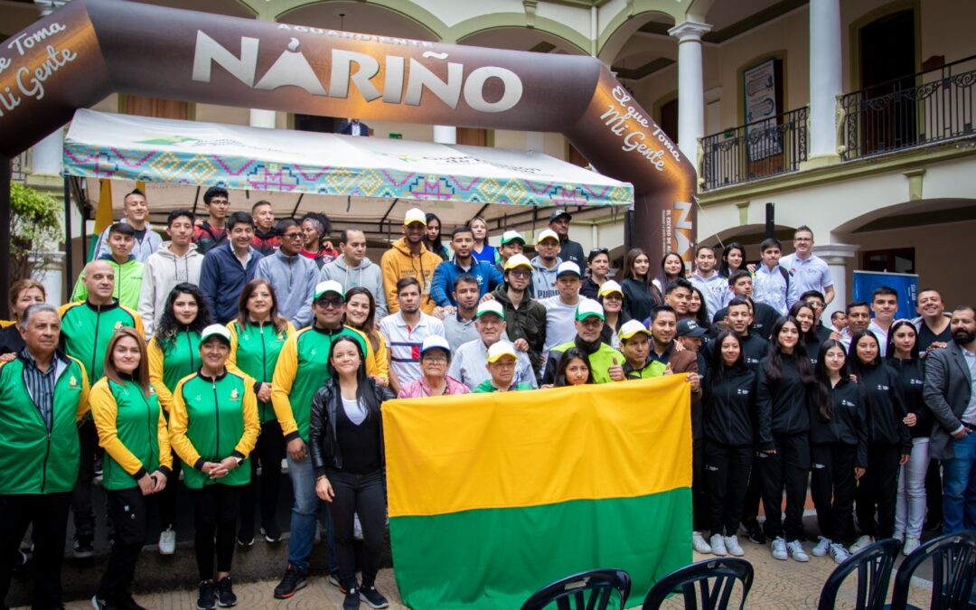 Gobernación entregó la bandera de Nariño a quienes representarán al Departamento en Juegos Nacionales y Paranacionales